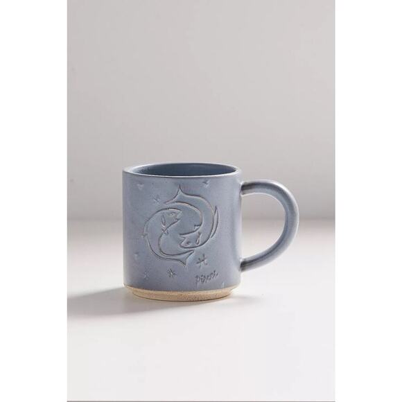 UO Urban Outfitters Pisces Zodiac Stacking Mug Blue Coffee Tea Home Dorm - Picture 1 of 9